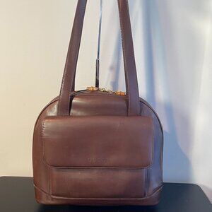 Gucci Tom Ford Era Vintage Brown Patent Leather Large Bamboo Bag - Preowned
